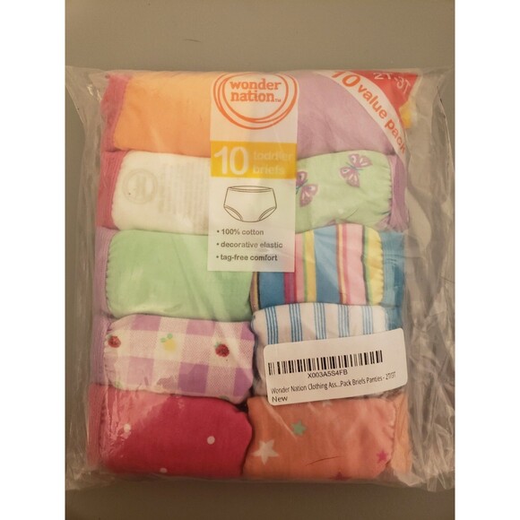 Girls 10pack toddler briefs Size 2t/3t - Picture 2 of 2